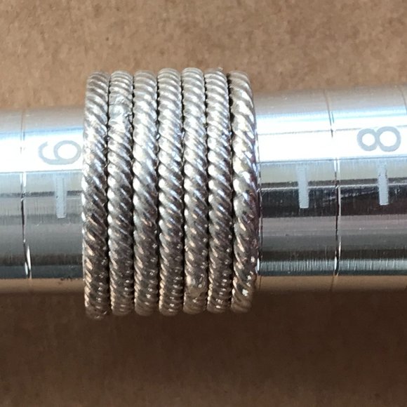 Sterling Silver Multi-Stacked Rope Ring - Picture 6 of 9